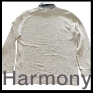Harmony Paris Off White/Grey Scott Textured Cotton Turtle Neck Top (L)